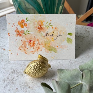Tarjeta postal original pintada a mano flores de acuarela hojas patrón de regalo de acuarela de cumpleaños