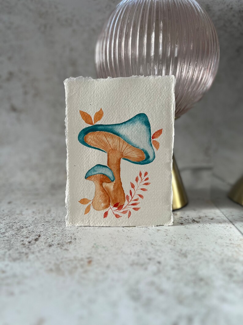 Carte postale originale de champignon peinte à la main image 2