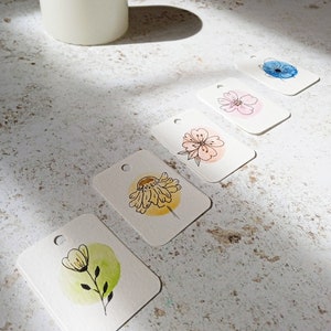 Set di 5 etichette regalo originali ad acquerello