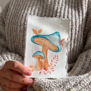 Carte postale originale de champignon peinte à la main image 4