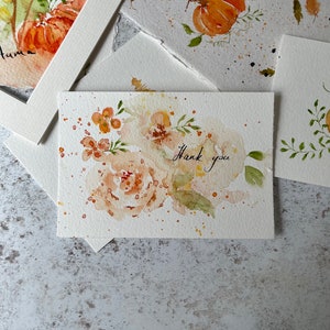 Original hand painted post card watercolour flowers leaves birthday watercolour gift pattern image 3