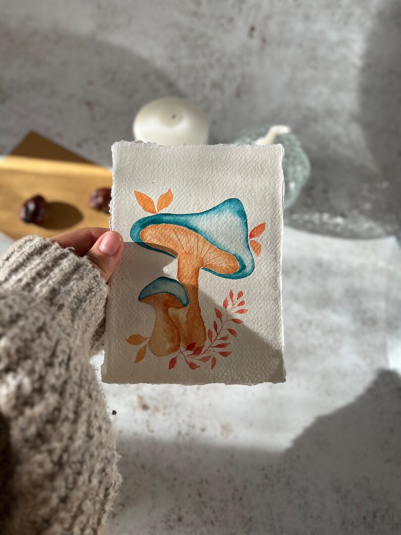 Carte postale originale de champignon peinte à la main image 5