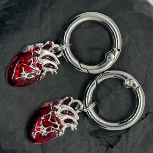 Coeur rouge plaqué argent, breloque chaussure, pendentif pour bottes image 1
