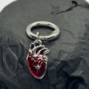 Coeur rouge plaqué argent, breloque chaussure, pendentif pour bottes image 2