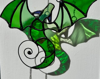 Handmade stained glass dragon