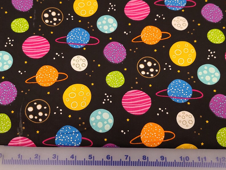 Planets Cotton Fabric by the Yard