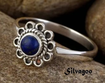 Lapis Lazuli Ring , Handmade Ring , 925 Sterling Silver Ring , Lapis Silver Ring ,  Boho Ring , Ring for Women ,Christmas, Birthday Gift
