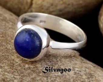 Signet Lapis Lazuli Gemstone Silver Ring 925 Sterling Silver Ring Handmade Silver Jewelry Everyday Jewelry Birthday Silver Jewelry Gift