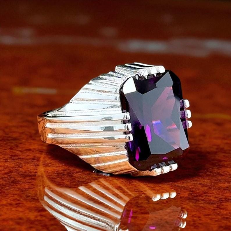 Handmade Amethyst Sterling Silver Ring: Turkish Design