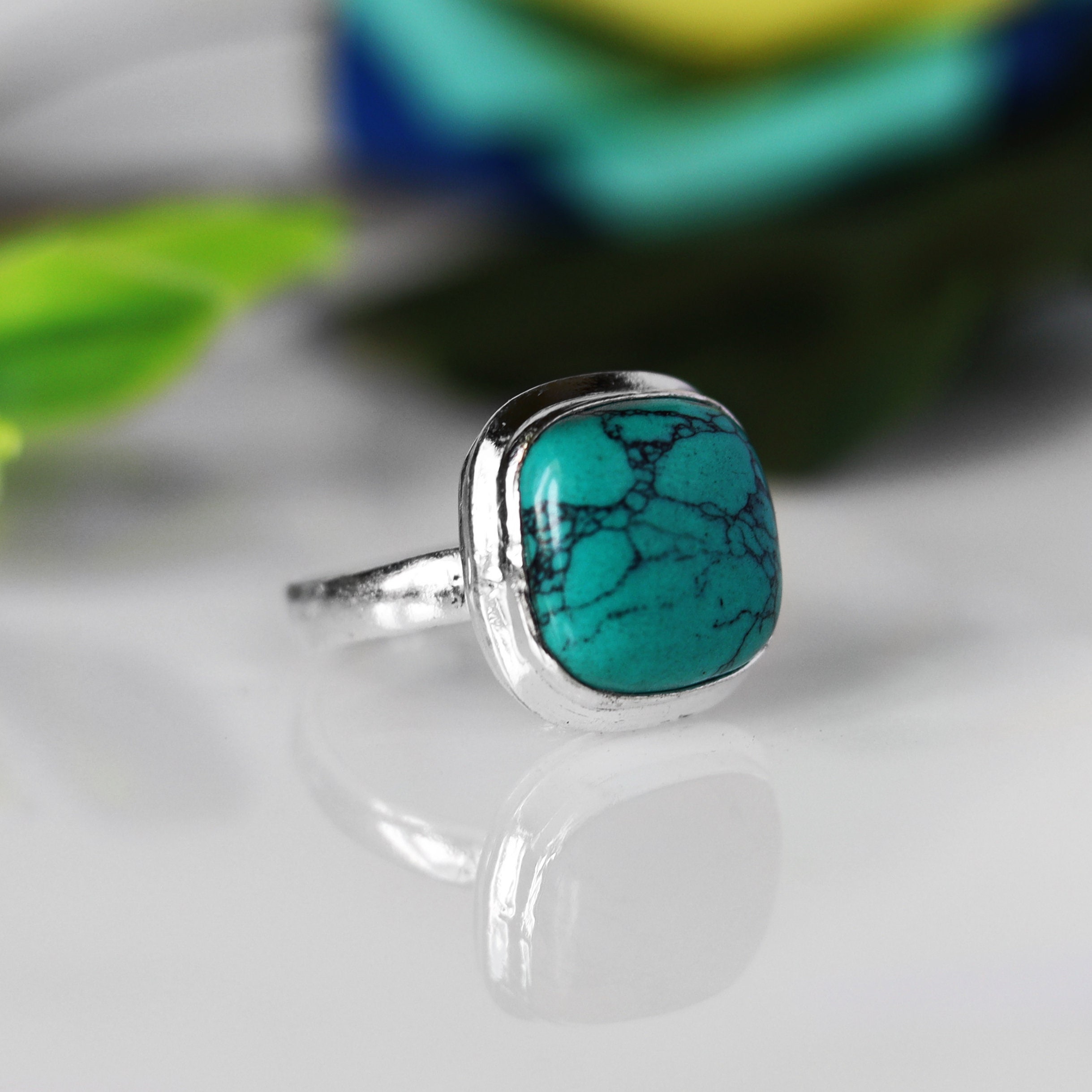 Natural Turquoise Ring , Gemstone Ring , Turquoise Ring , 925 Silver ...
