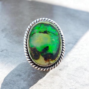 Monarch Opal 925 Sterling Silver Ring, Handmade Ring, Oval Shape Gemstone, Statement Ring, Natural Opal, Bohemian Silver Ring, Perfect Gift