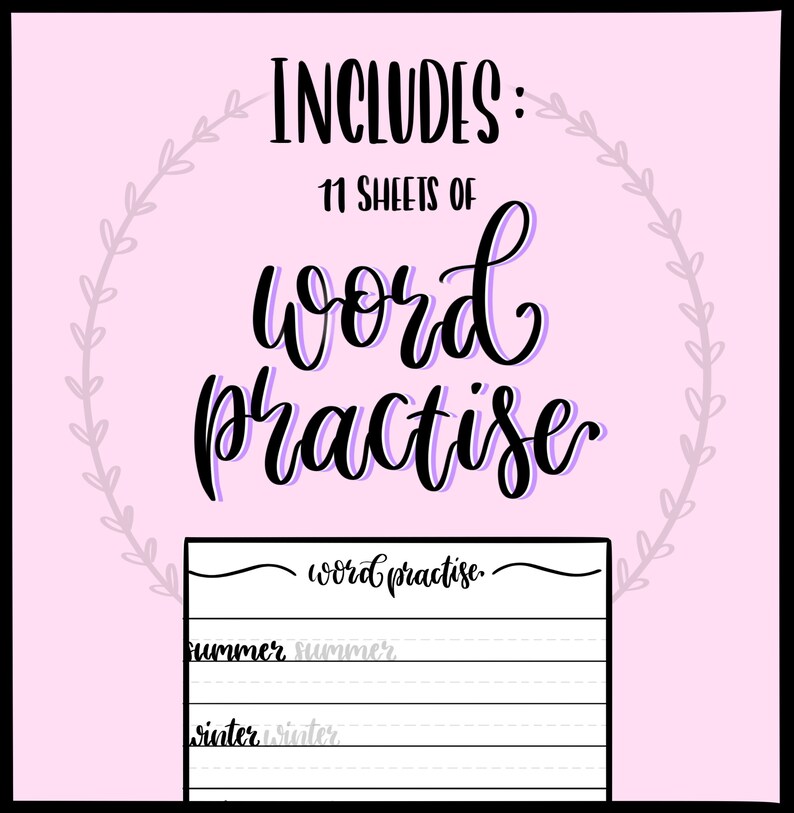 Brush Lettering Full Guide Calligraphy 24 Worksheets Instant Download ...