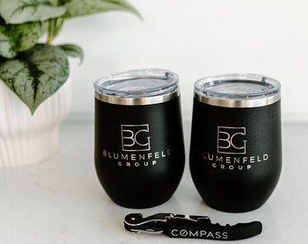 Tumbler with Logo, Cup with Company Logo, Corporate Gift, Branded Gift, Realtor Giveaway