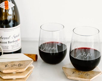 Copas de vino grabadas personalizadas: regalo perfecto para damas de honor o idea de regalo de cumpleaños para amantes del vino