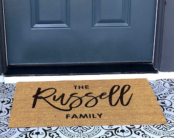 Personalized Coir Doormat: Custom Family Welcome Mat