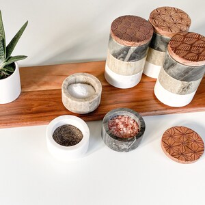 Stacking Pinch Pots with Lid, Salt and Pepper Cellar, Spice Cellar, Versatile Dip or Nut Bowls, Housewarming Gift, Kitchen Gift for Foodies