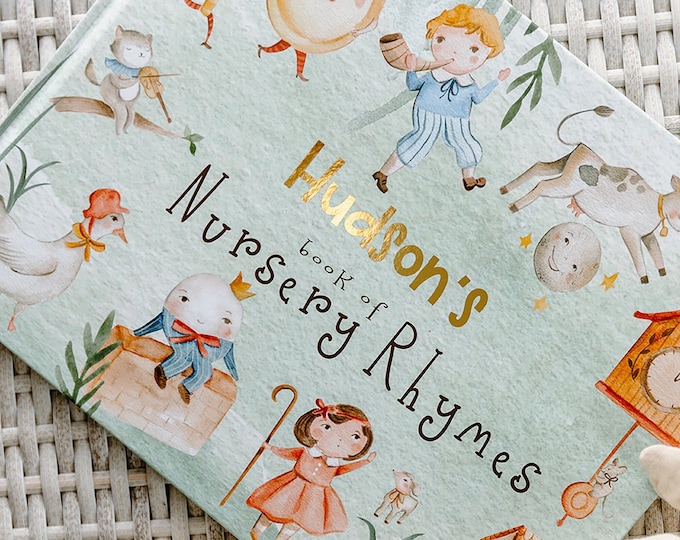 Personalized Book of Nursery Rhymes: Custom Baby Shower Gift with name-First Birthday or Toddler
