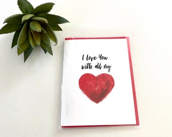 Love Card | Heart Card | Valentine’s Day Card | Blank Inside