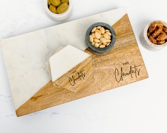 Wedding Gift, Engagement Gift, Personalized Cutting Board Serving Board, Engraved Cheese Board, Custom Charcuterie Board, Gift for Couple