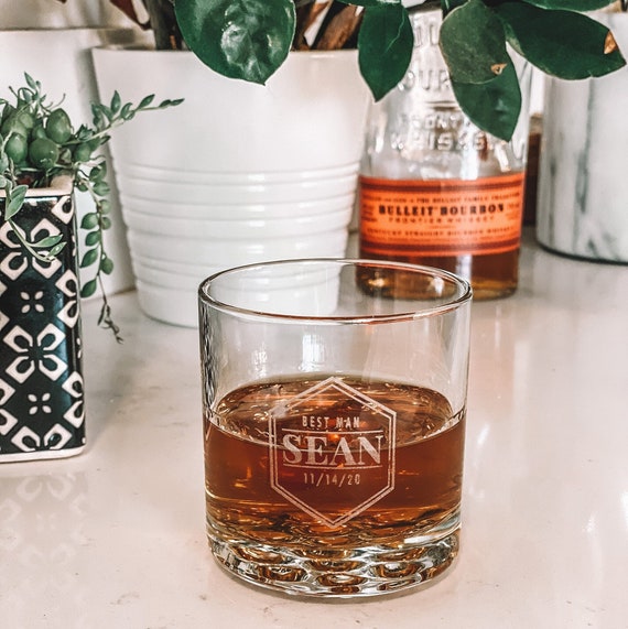 Groomsmen Gifts | Best Man Gift | Personalized Whiskey Glass | Laser Engraved Glasses | Monogramed Glasses | Custom Whiskey Glasses |