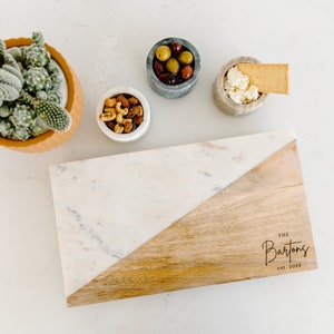 Personalized Charcuterie Board, Housewarming Gift, Wedding Gift, Anniversary Gift Custom Cheese Board, Cutting Board, Serving Tray Board+3 Marble Bowls