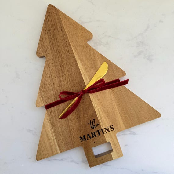 Personalized Christmas Tree Charcuterie Board Gift Box