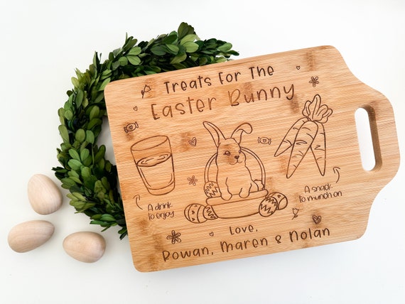 Personalized Easter Bunny Treat Board, Treats for the Easter Bunny Tray