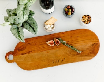 Personalized Cheese Board - Engraved Wood Serving Platter for Charcuterie - Perfect Housewarming or Wedding Gift