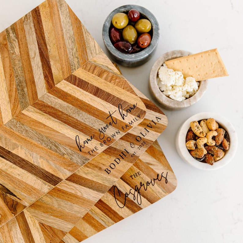 Charcuterie Board Personalized Cheese Board, Custom Cutting Board, Housewarming Gift, Wedding Anniversary Engagement Gift image 4
