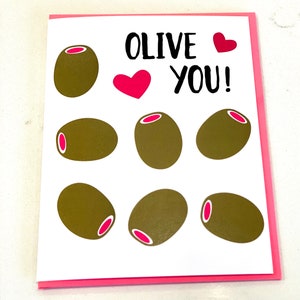 Olive You | Love Card | Valentines Day Card | Blank Inside
