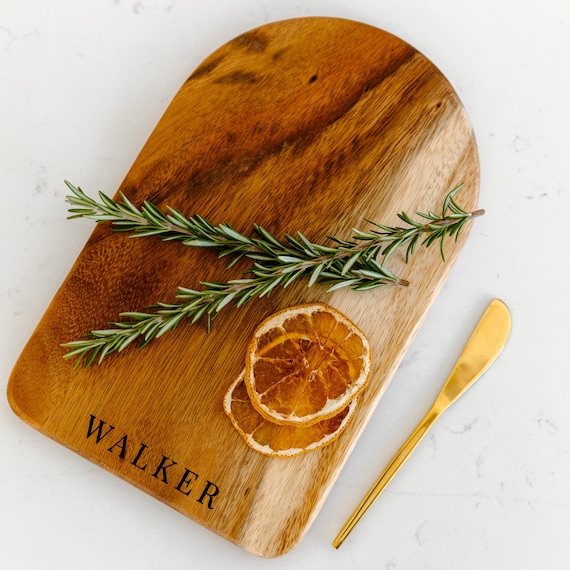 Personalized Charcuterie Board with Brass Spreader