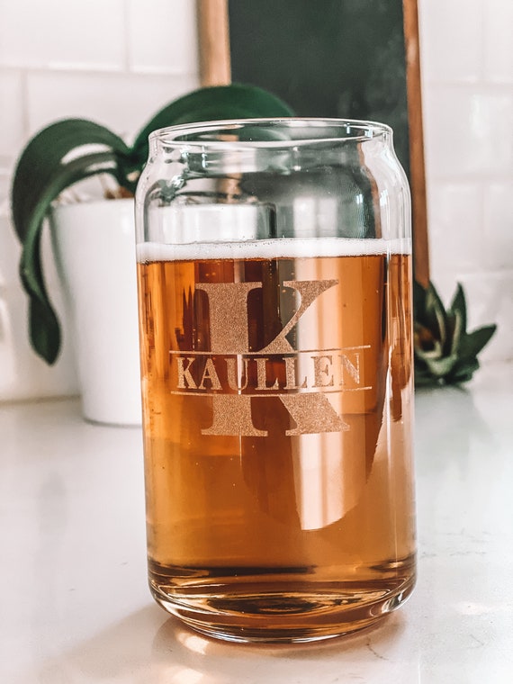 Personalized Beer Glass | Laser Engraved Glasses | Monogramed Glasses | Custom Beer Pint Glasses | Father's Day Gift | Gift Ideas for Men
