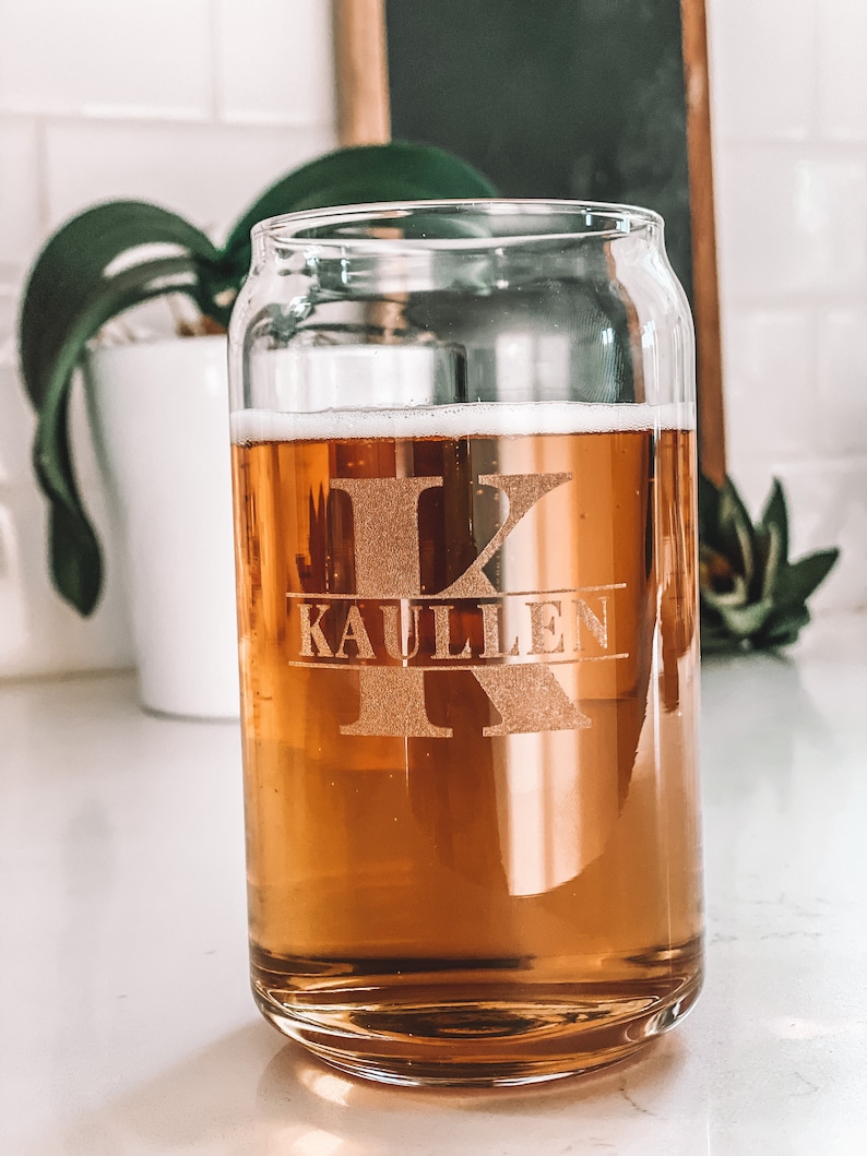 Personalized Beer Glass Laser Engraved Glasses Monogramed Etsy
