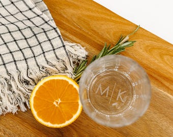 Personalized Whiskey Glasses with Bottom Engraving - Engraved Cocktail Glasses