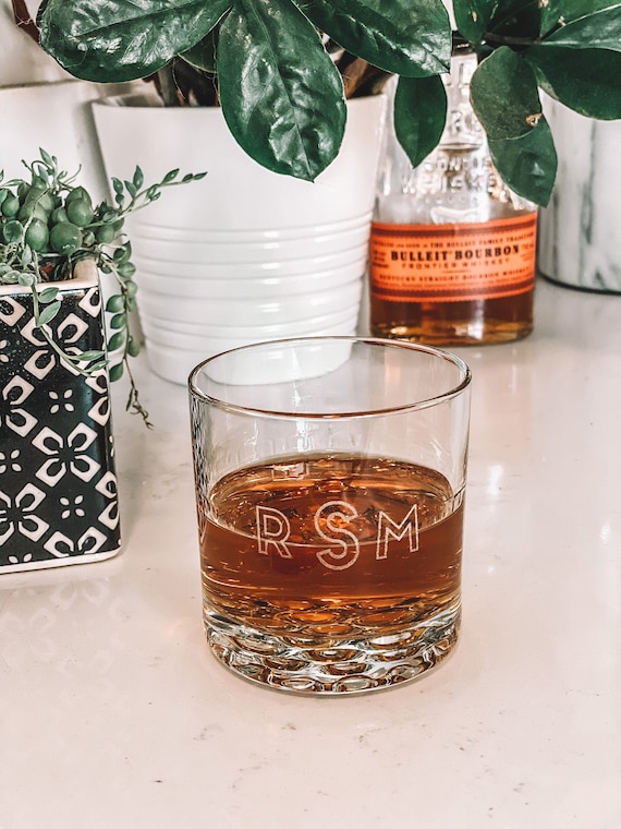 Personalized Whiskey Glass | Laser Engraved Glasses | Monogramed Glasses | Custom Whiskey Glasses | Groomsman Gifts