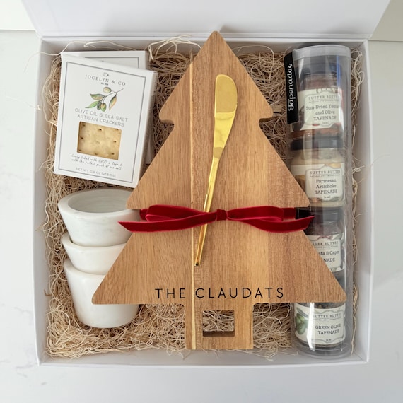 Personalized Christmas Tree Charcuterie Board Gift Box