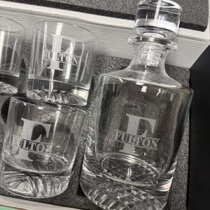Personalized Whiskey Decanter Set – Custom Engraved Barware Gift for Him image 12