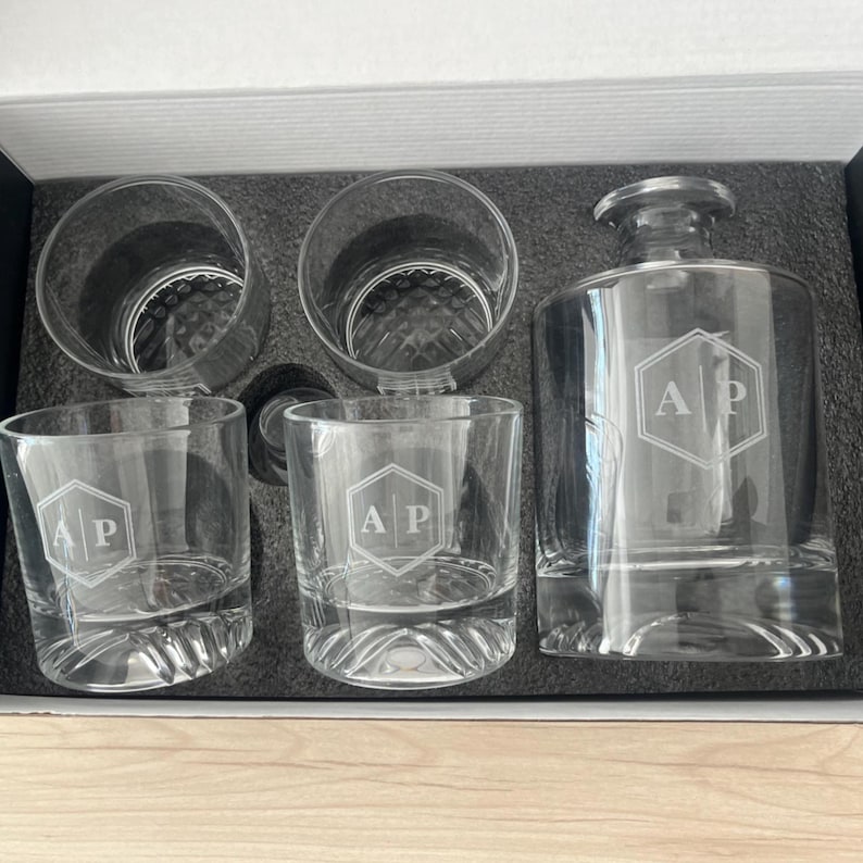 Personalized Whiskey Decanter Set – Custom Engraved Barware Gift for Him image 11