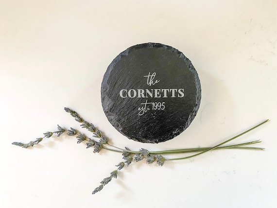Personalized Coasters | Set of 4 Coasters | Custom Slate Coasters | Wedding gift | Housewarming Gift