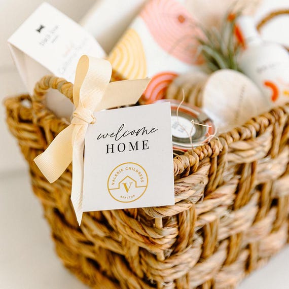 Custom gift tags with logo, Printed Realtor gift tag for client gifts, corporate gift tags