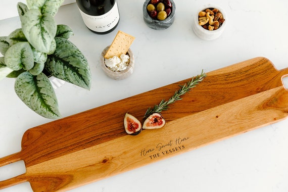 Acacia Wood Charcuterie Board | Personalized Cheese Board | Engagement Gift | Wedding Gift | Housewarming Gift