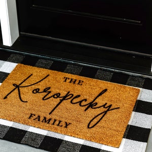 Custom Doormat, Wedding Gift, Housewarming Gift, Closing Gift, Family Gift, Christmas Gift