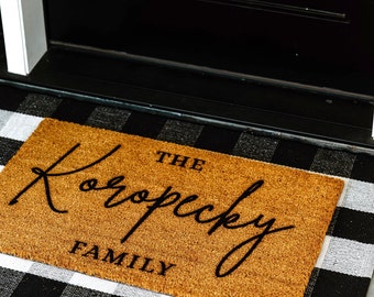 Custom Doormat, Wedding Gift, Housewarming Gift, Closing Gift, Family Gift, Christmas Gift