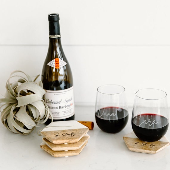 Personalized Engraved Wine Glasses - Perfect Gift for Bridesmaids or Birthday Gift Idea for Wine Lovers