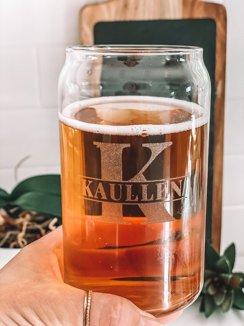 Personalized Beer Glass Laser Engraved Glasses Monogramed Etsy