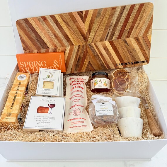 Personalized Charcuterie Board Gift Box – Holiday, Christmas, Wedding or New Home Gift