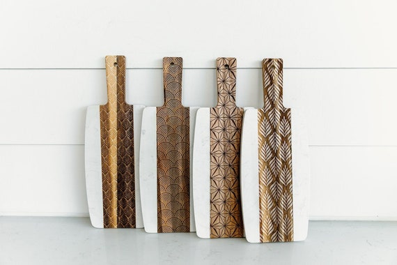 Charcuterie Board Cheese Board, Marble and Wood Cutting Board, Engagement gift for couple, Wedding gift, housewarming gift, Client gift