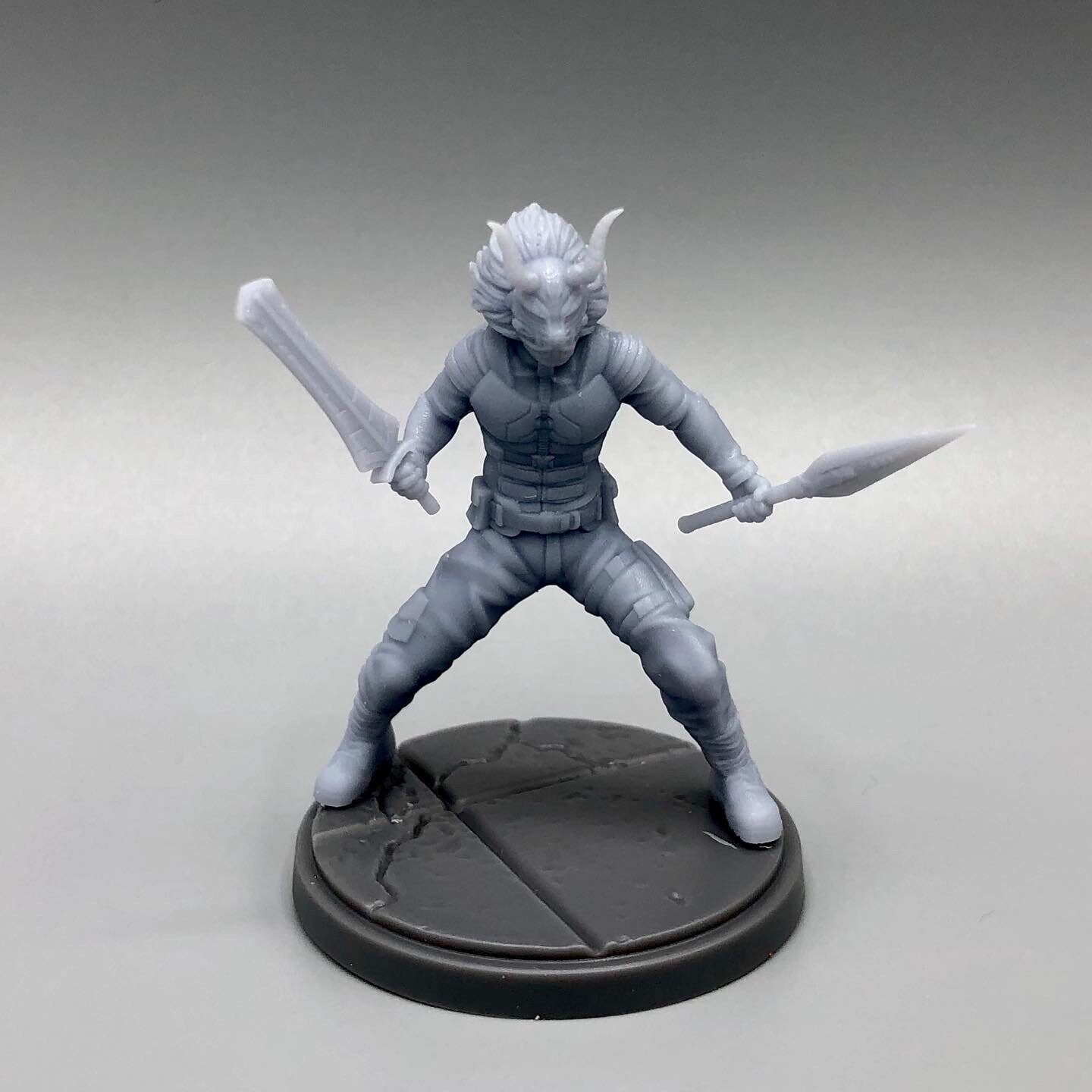 Warlord dude with spear and sword Character Model UNPAINTED | 3D Prin…
