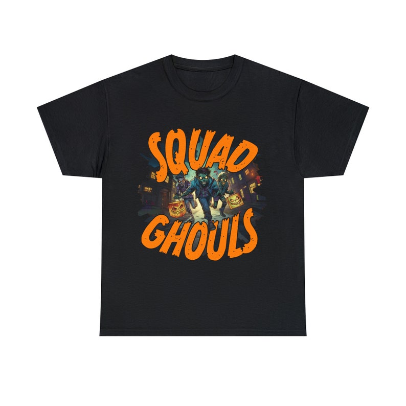 SQUAD GHULS Halloween Süßes oder Saures Unisex Schweres Baumwoll-T-Shirt Bild 2