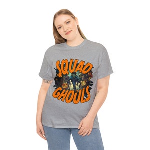 SQUAD GHULS Halloween Süßes oder Saures Unisex Schweres Baumwoll-T-Shirt Bild 10